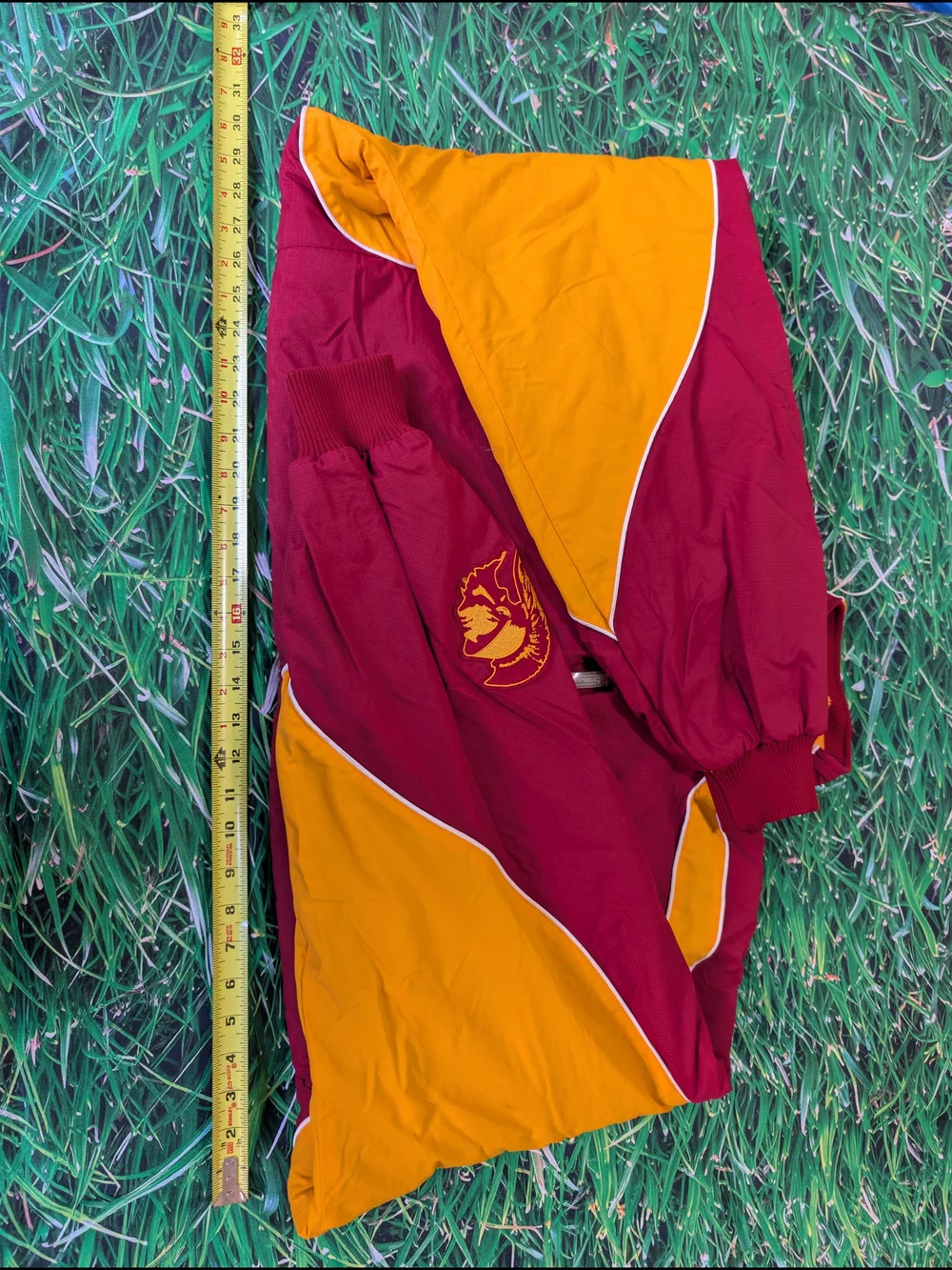 VTG USC Trojans Jacket XXL Majestic NCAA College Red Gold Full Zip Embroidered